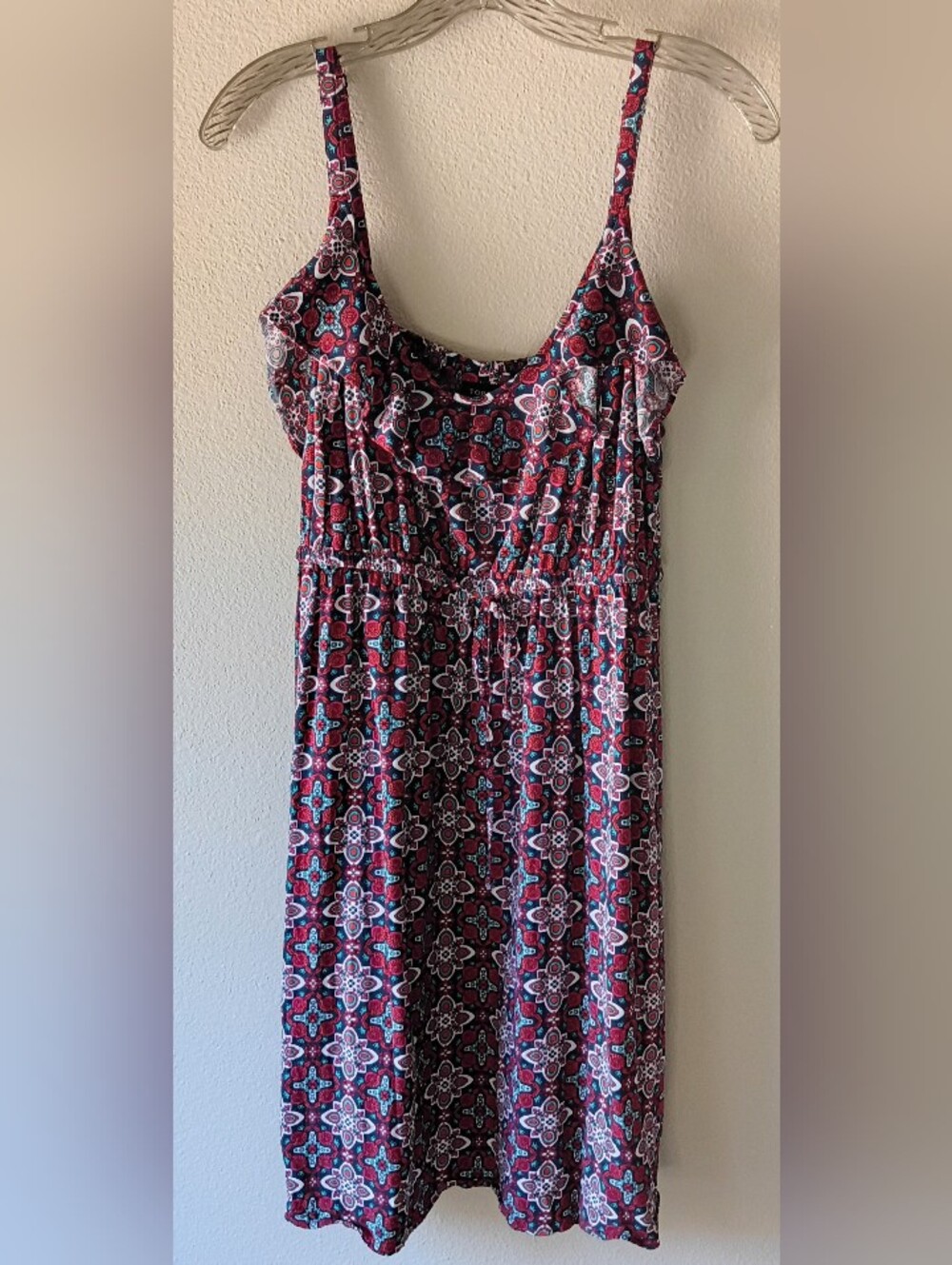 Torrid 2 Boho Red Patterned Sleeveless Dress Summer